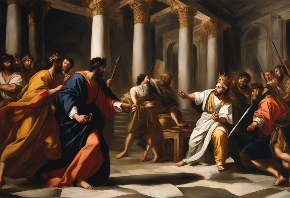 King-David-faces-Shimei's-curses-stones-and-accusations-seeking-vengeance-for-Saul's-house_fiqb