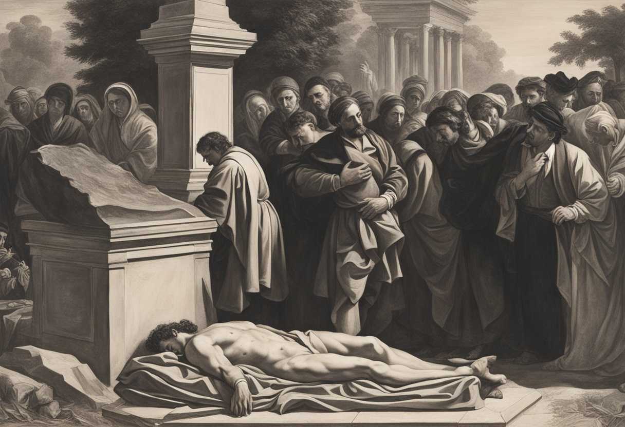 A-grieving-father-at-his-son's-grave-surrounded-by-a-divided-and-emotional-crowd_fmwt