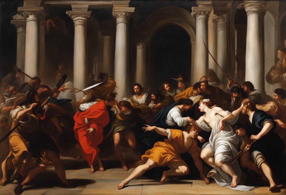 Tense-confrontation-between-Amasa-Joab's-men-and-Sheba-in-a-chaotic-urgent-setting_nlnm