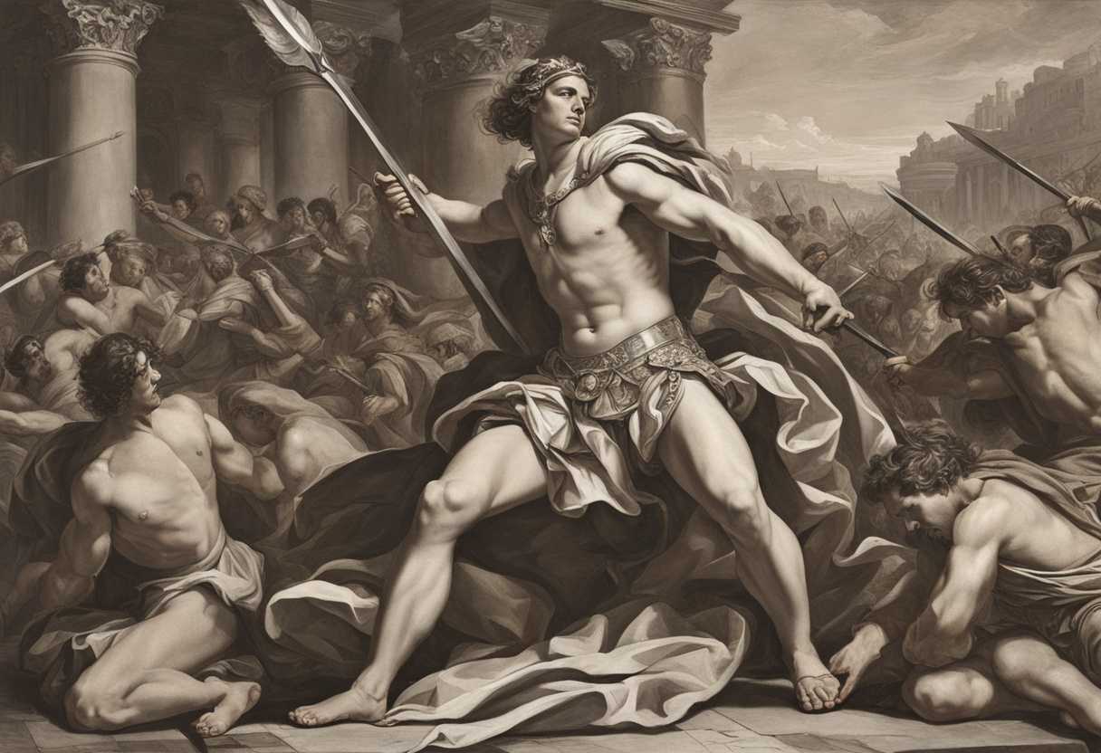 A-victorious-warrior-surveys-defeated-foes-embodying-strength-and-determination-after-battle_eynq