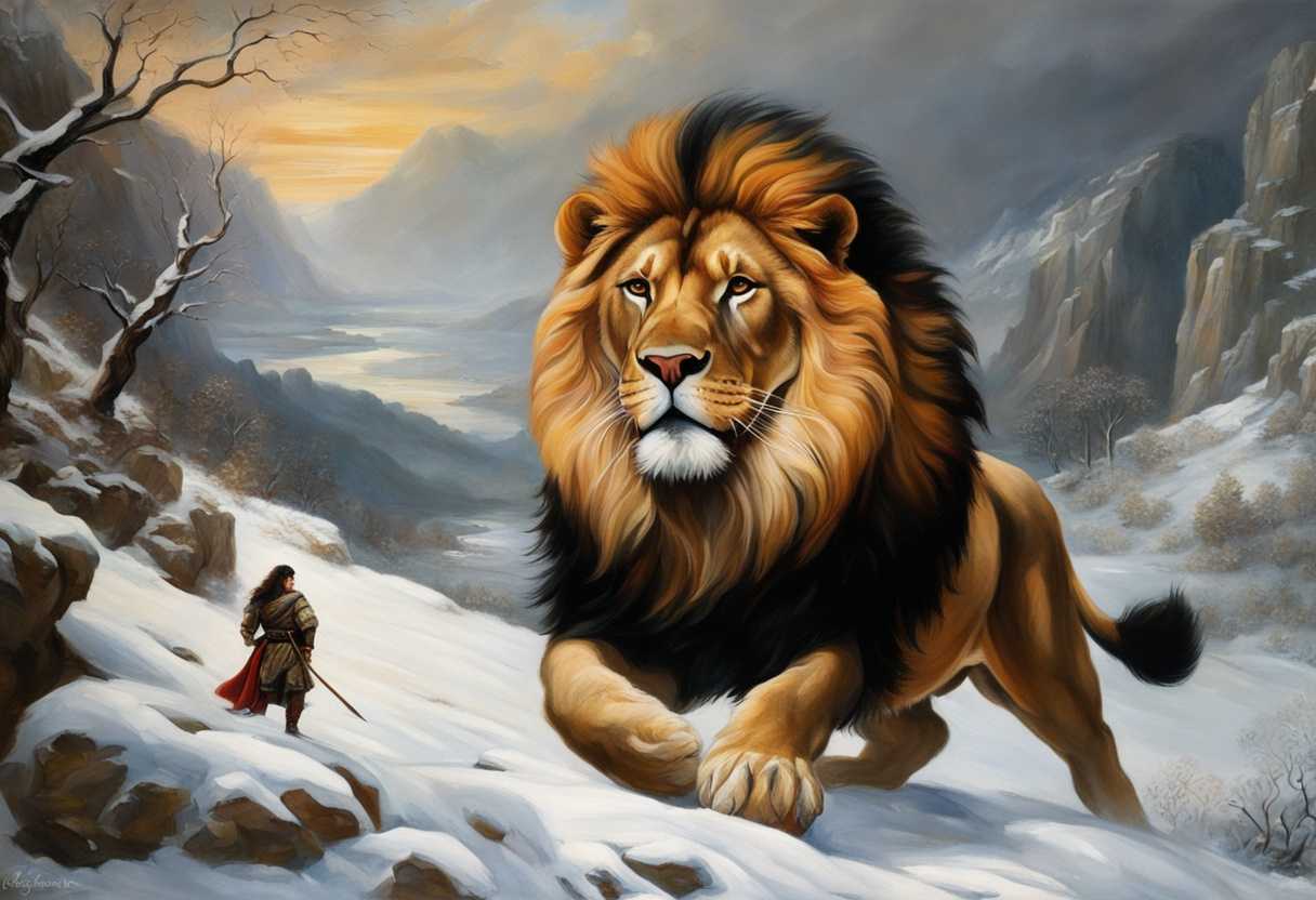 Benaiah-fearless-warrior-stands-triumphantly-over-a-fierce-lion-in-a-snowy-landscape_hdfb