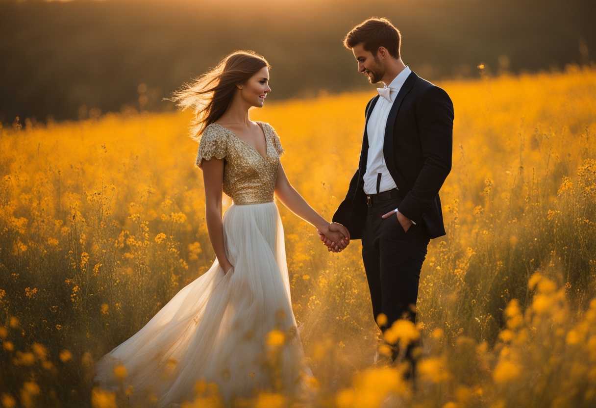 Couple-in-wildflower-field-bathed-in-golden-sunlight-embracing-romantically-amidst-whimsical-backd_kxjc