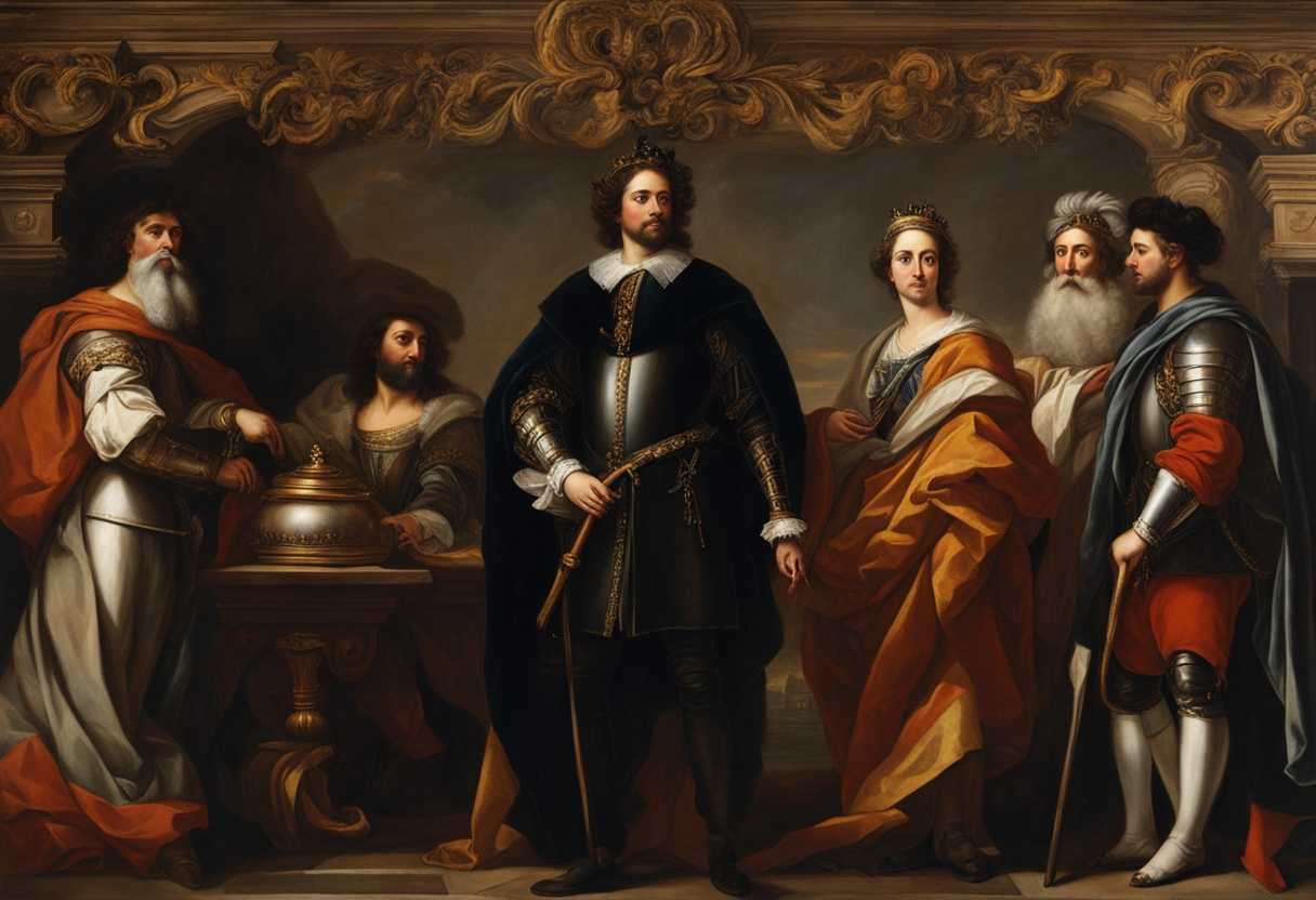 Majestic-king-David-regally-standing-with-loyal-subjects-exuding-power-and-authority-in-portrait_fkue