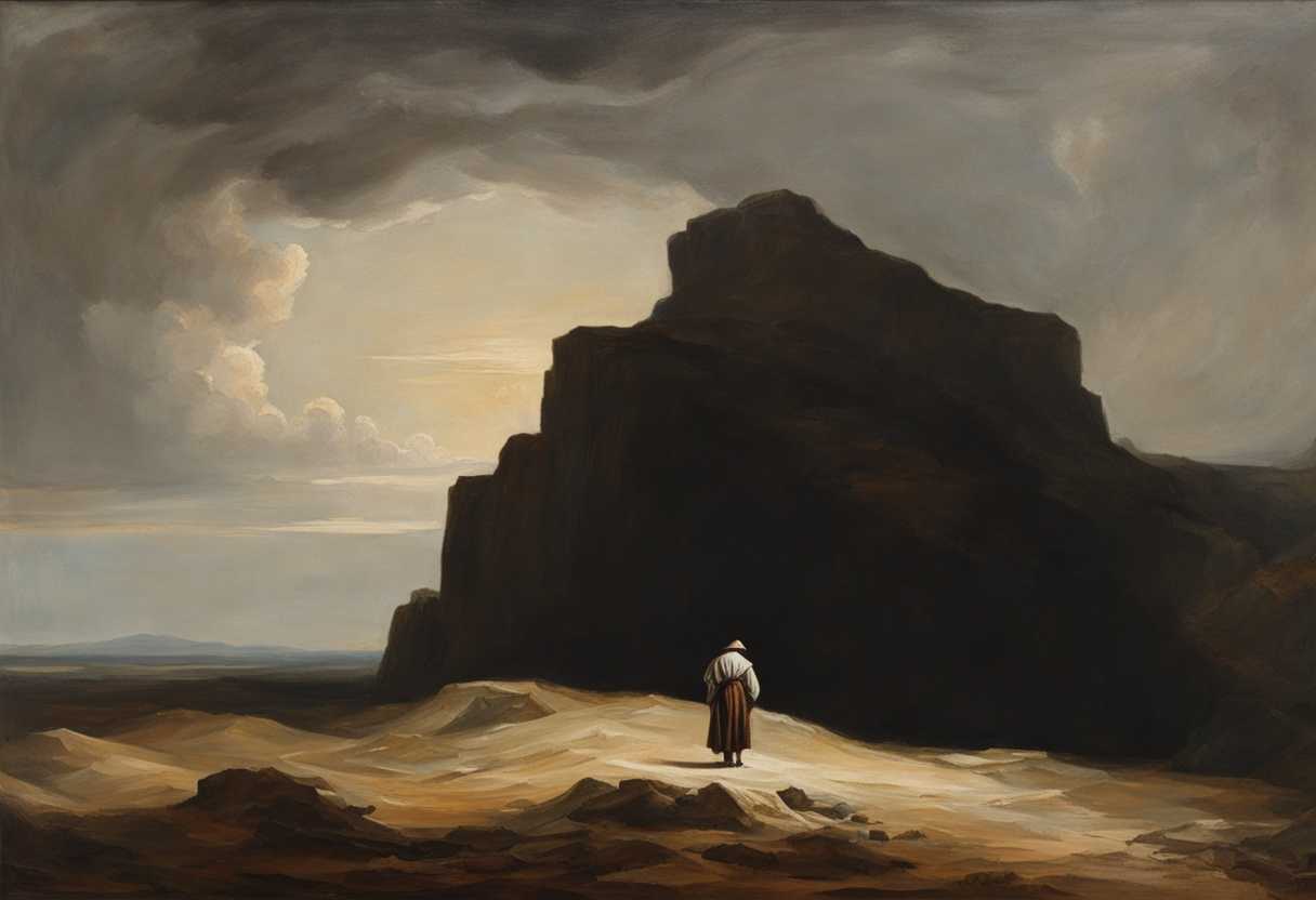 A-lone-figure-stands-in-a-barren-wasteland-hunched-over-bathed-in-harsh-light_qmqb