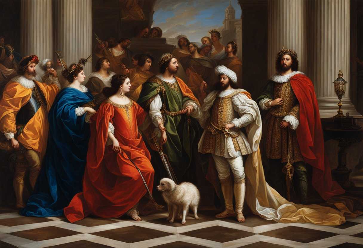 Regal-officials-in-vibrant-attire-unite-embodying-governance-and-faith-in-a-majestic-scene_kxjl