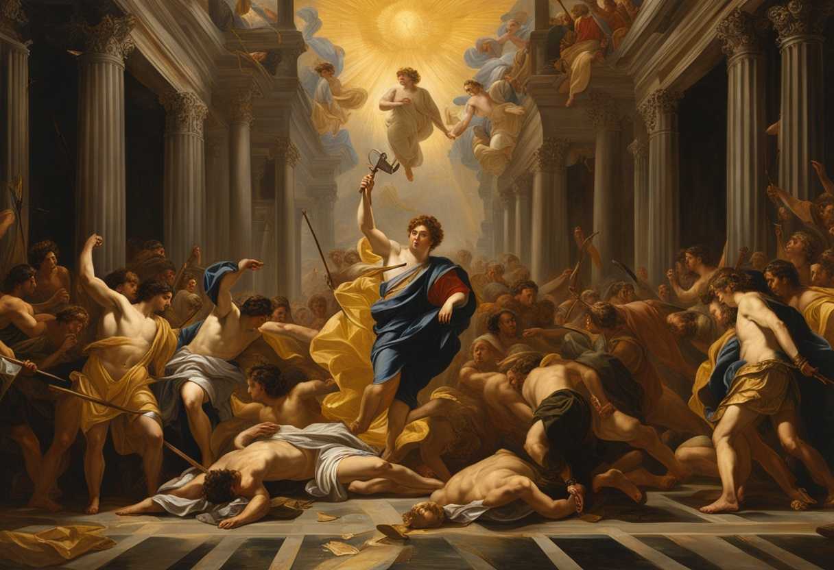 David-stands-triumphantly-amidst-fallen-enemies-golden-shields-glinting-in-the-sun-exuding-command_coqb