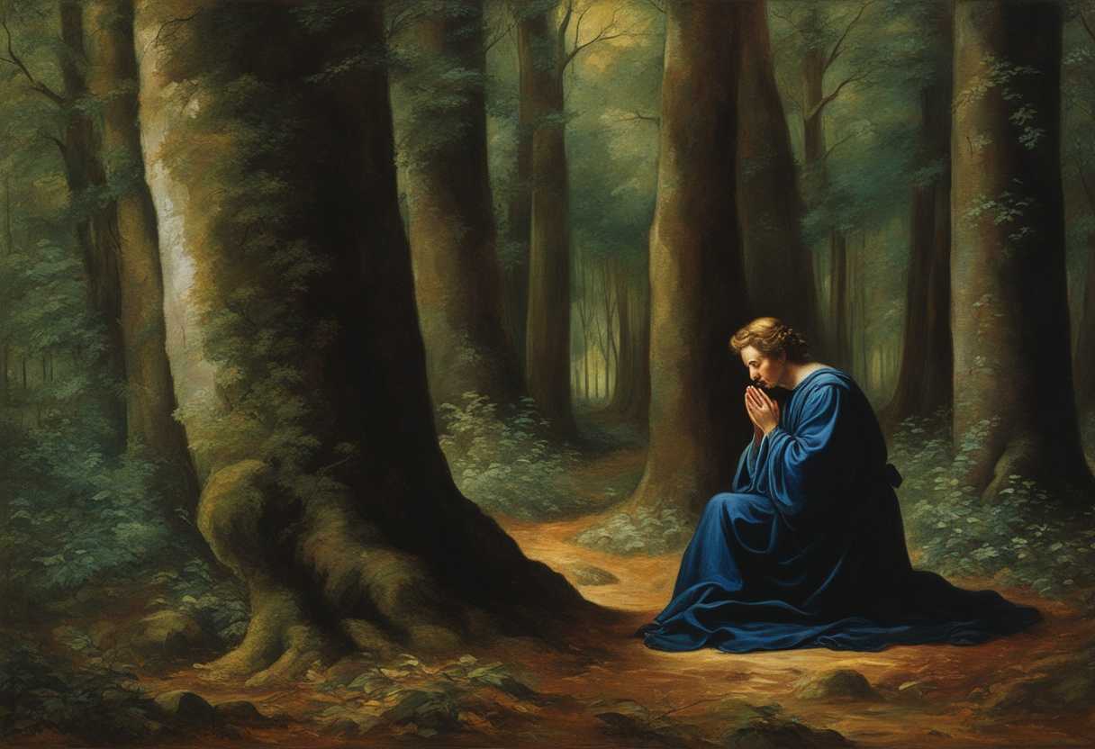Paul-kneels-in-a-sacred-grove-tears-streaming-feeling-ancestors'-presence-surrounded-by-grace_sbfm