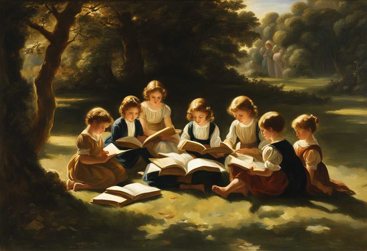 Children-in-a-sunlit-circle-on-grass-engrossed-in-open-books-radiating-curiosity-and-innocence_uotx