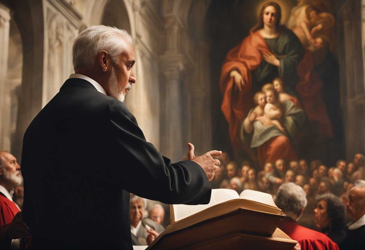Passionate-preacher-captivates-congregation-in-solemn-church-adorned-with-modern-religious-art_gcyw
