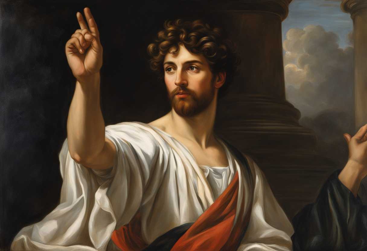 Peter-resolute-and-passionate-raises-his-hand-in-protest-against-a-blurred-backdrop_mkzh