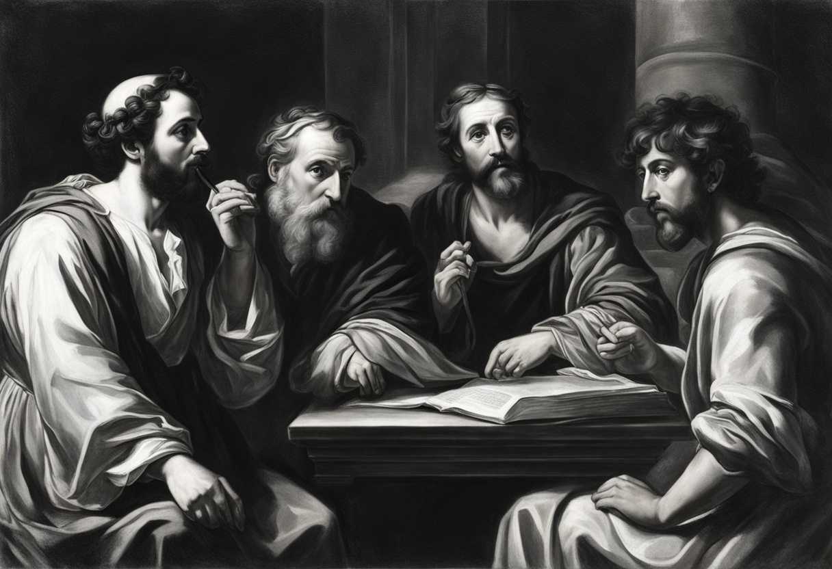 Paul-and-Barnabas-discuss-with-devout-followers-tension-palpable-in-a-dramatic-black-and-white-set_udll