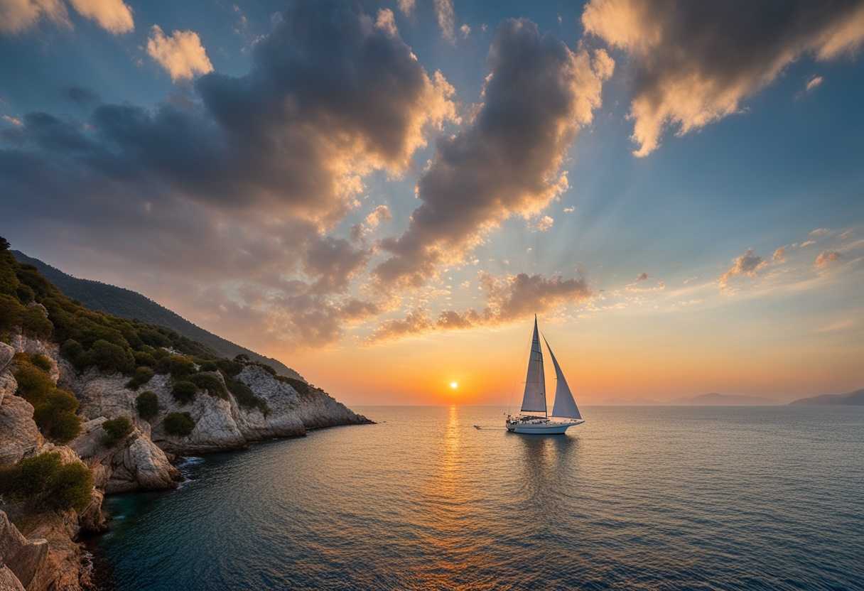 Sailboat-gliding-gracefully-along-Samothrace-coast-at-sunset-skilled-sailors-navigating-crystal-cle_hmys