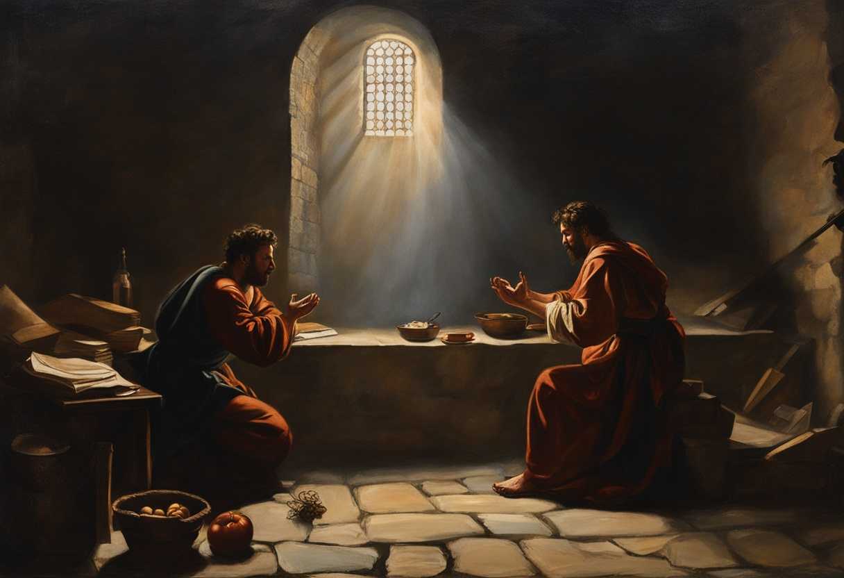Paul-and-Silas-sing-and-pray-in-a-dark-prison-cell-during-an-earthquake_wdhj