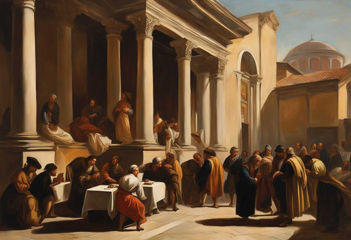 People-in-Thessalonica-engage-in-deep-conversations-outside-a-synagogue-bathed-in-warm-sunlight_zoov
