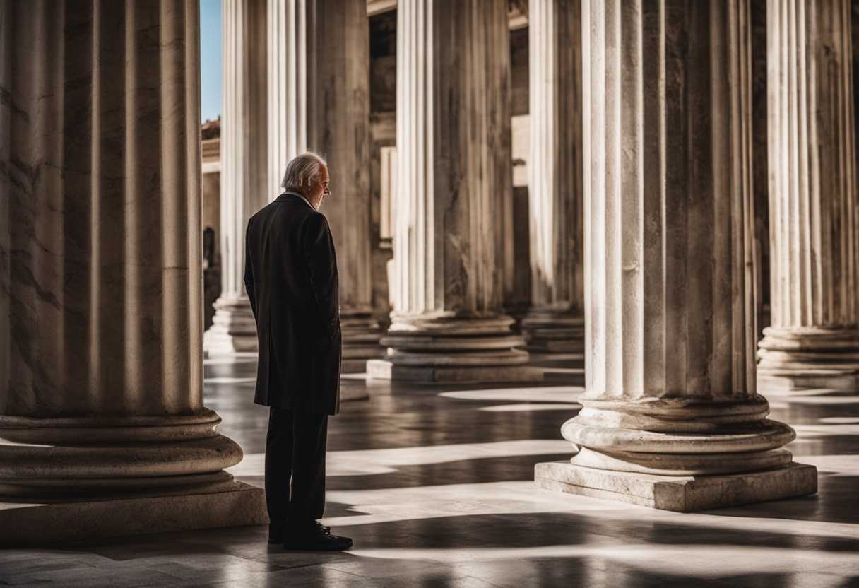 Paul-gazes-at-ancient-marble-columns-in-Athens-embodying-contemplation-and-determination-on-his-spi_dxro