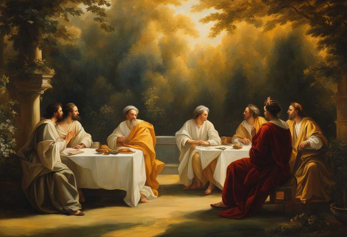 Epicurean-and-Stoic-philosophers-debate-passionately-in-the-golden-glow-of-a-sunlit-garden_ozvw