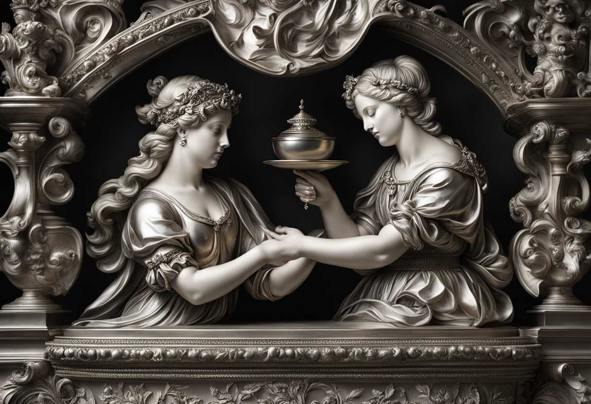 A-silversmith-meticulously-crafting-a-shimmering-shrine-to-Artemis-with-dedication-and-reverence_duoi