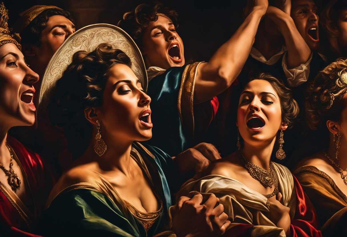 A-diverse-group-passionately-chanting-together-faces-filled-with-zeal-under-dramatic-lighting_dqiw