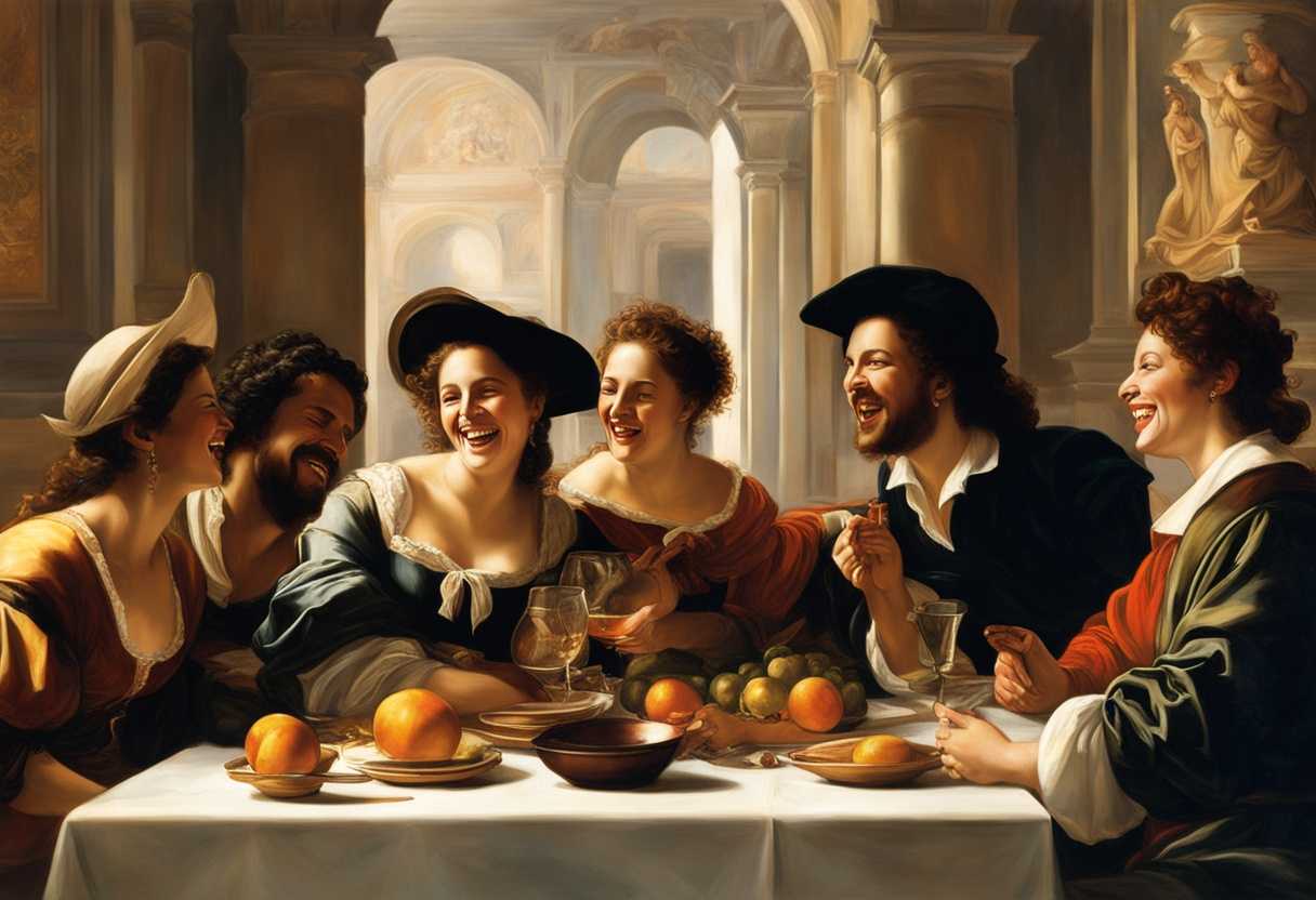 Friends-gathered-around-a-table-laughing-and-talking-animatedly-bathed-in-warm-light_ektv