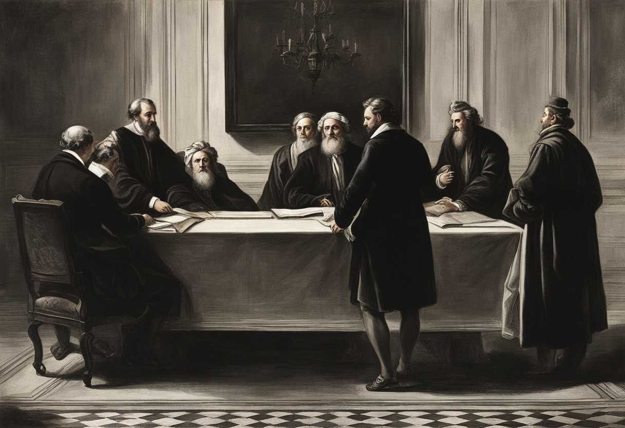 Secret-meeting-in-dimly-lit-room-Jewish-leaders-plot-swear-oaths-plan-with-urgency_vmlb