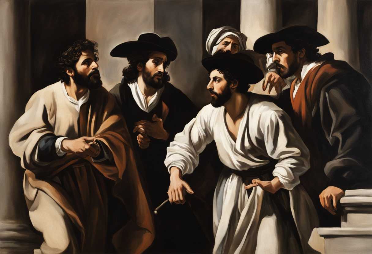 Tense-departure-of-Jews-in-heated-argument-conflicting-emotions-dramatic-shadows-and-gestures_ipge