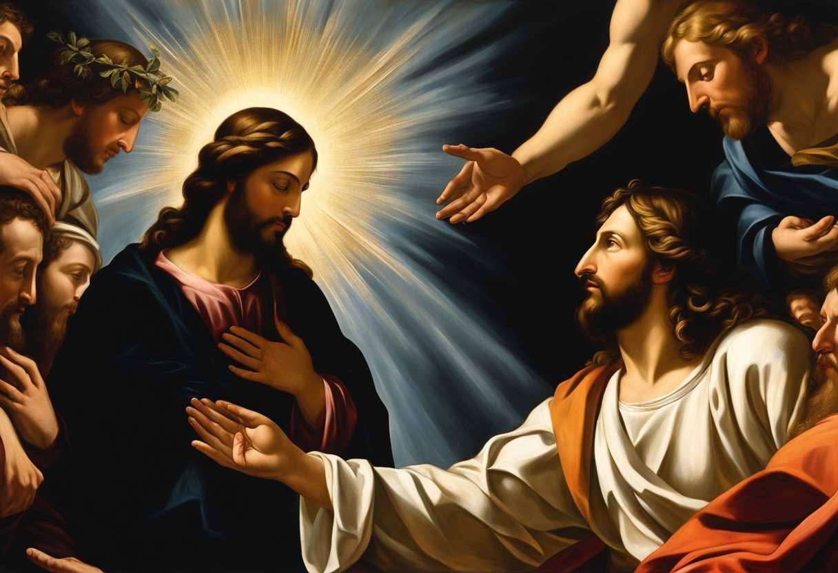 Witnesses-in-awe-as-Jesus-is-exalted-at-God's-right-hand-faces-reflecting-divine-presence_okuo