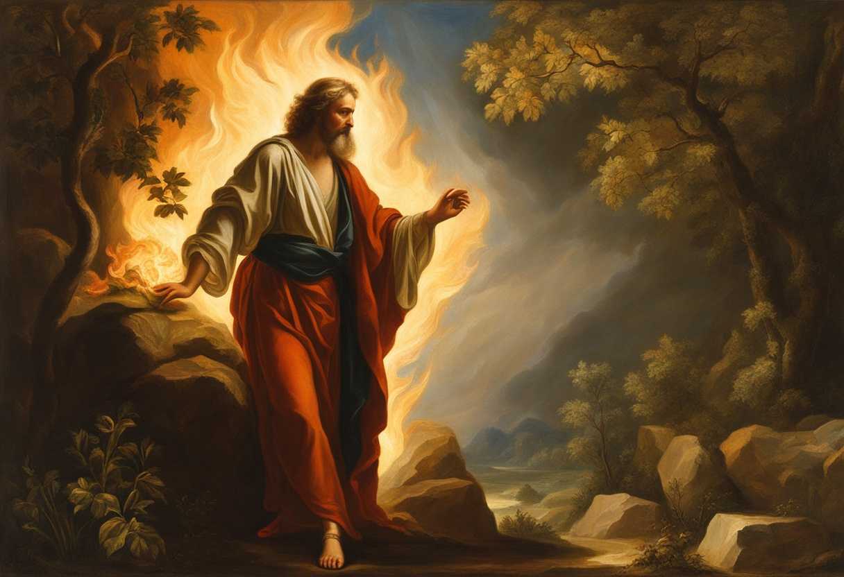 Moses-humbly-gazes-at-a-burning-bush-surrounded-by-ethereal-light-and-divine-mystery_xrpk
