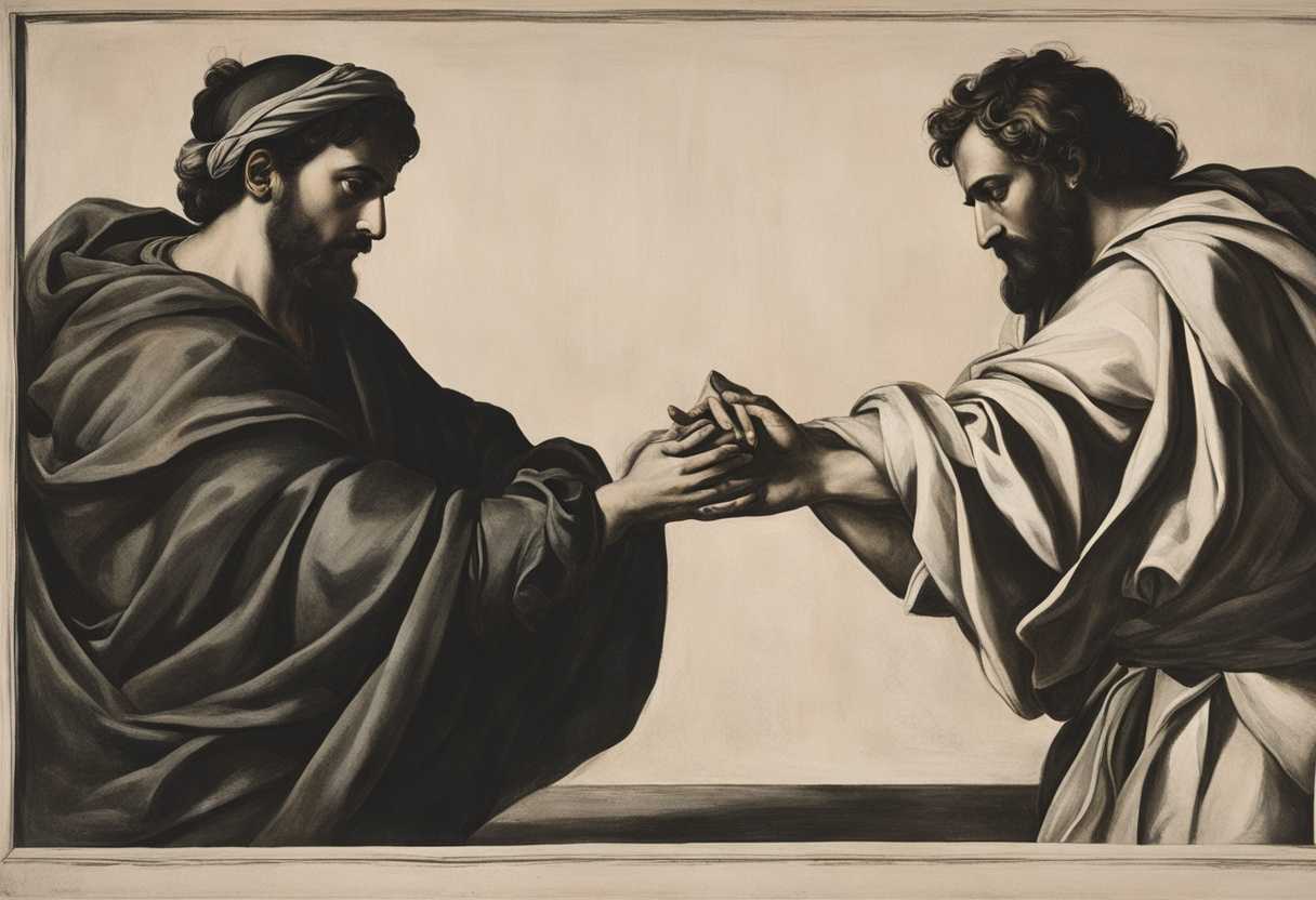 Ananias-and-Saul-in-a-dimly-lit-room-hands-touching-eyes-locked-transformative-encounter_txte
