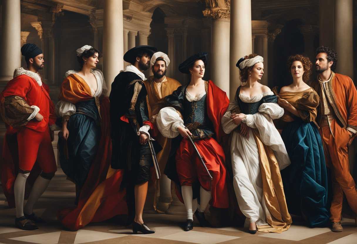 Diverse-group-in-mix-of-traditional-and-modern-clothes-chatting-and-interacting-naturally_dzgu