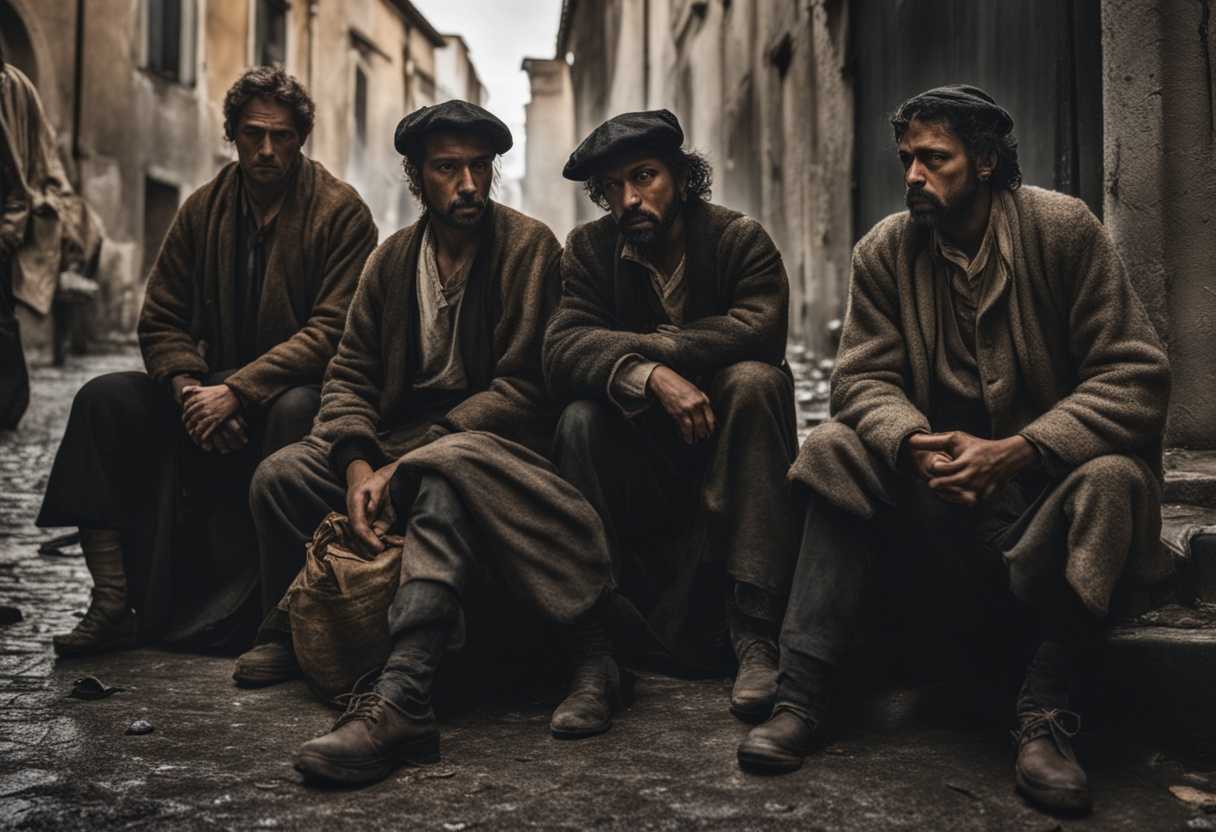 A-group-of-impoverished-individuals-in-a-gritty-urban-setting-showcasing-raw-emotions-and-struggles_kche