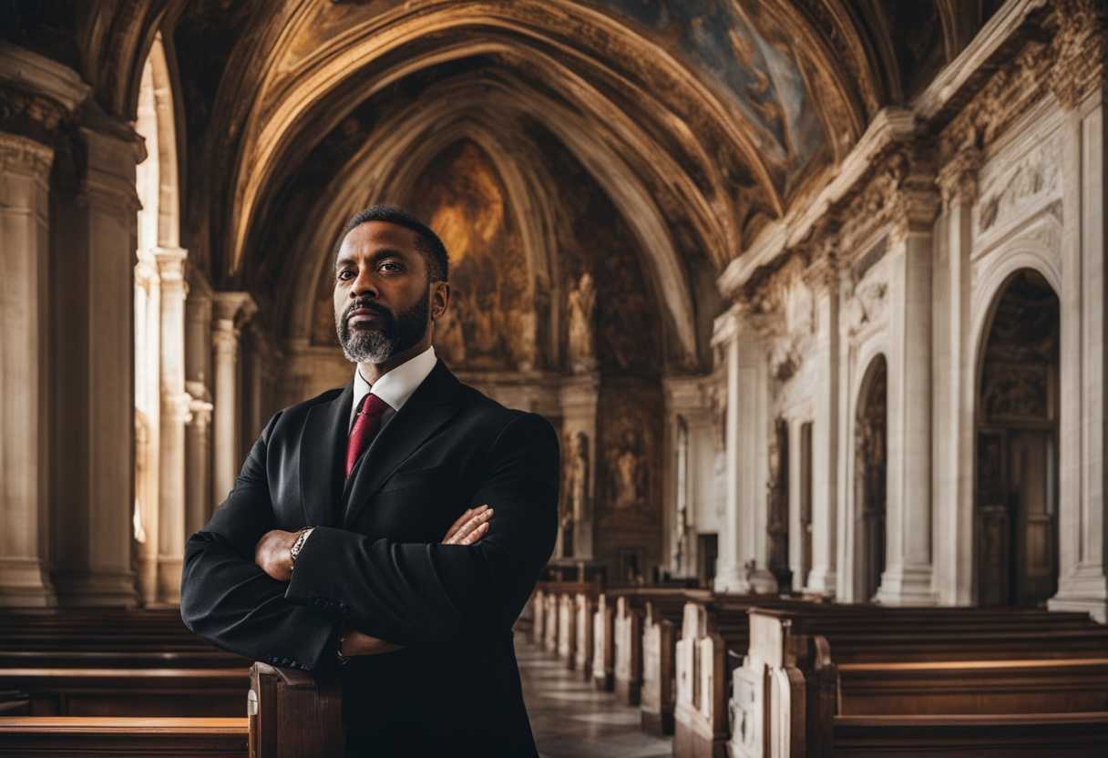 A-minister-stands-confidently-outside-a-church-embodying-faith-community-and-timeless-tradition_tpyv