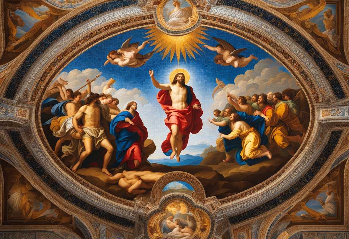 Vibrant-mosaic-symbolizing-diverse-faith-depicting-Christ's-supremacy-and-importance-of-unwavering-_dbmj