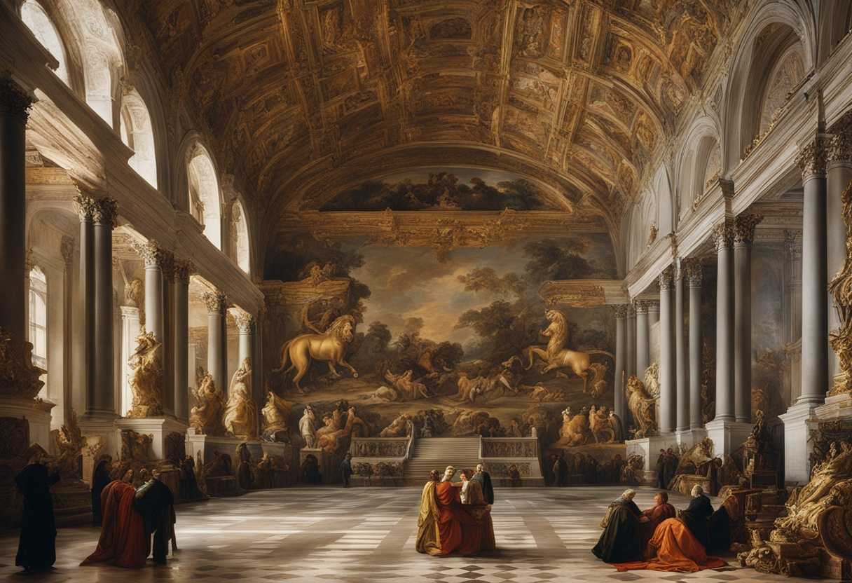 In-a-grand-hall-King-Daniel-gazes-at-bronze-lions-and-dragons-torn-between-faith-and-skepticism_ltuv