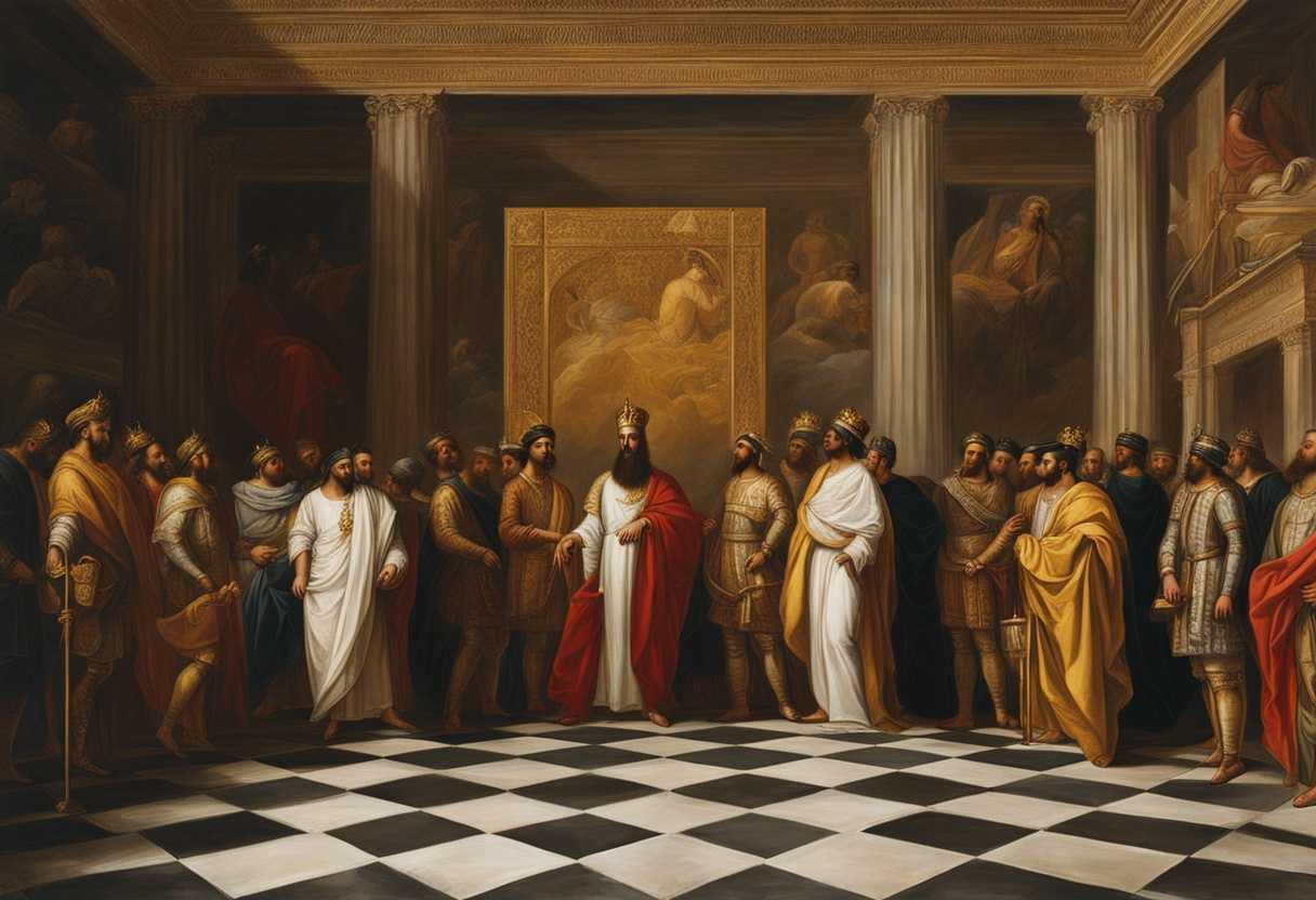 King-Nebuchadnezzar-and-officials-in-regal-attire-stand-before-a-golden-image-on-a-vast-plain_uylq