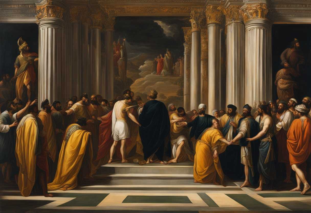 A-diverse-group-of-officials-bow-in-awe-before-King-Nebuchadnezzar's-towering-golden-image_kmbx