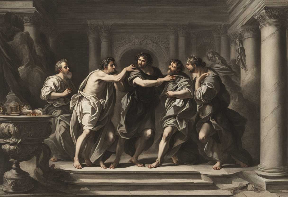 Three-men-stand-defiantly-in-a-blazing-furnace-faces-aglow-with-faith-amidst-fiery-trials_jido