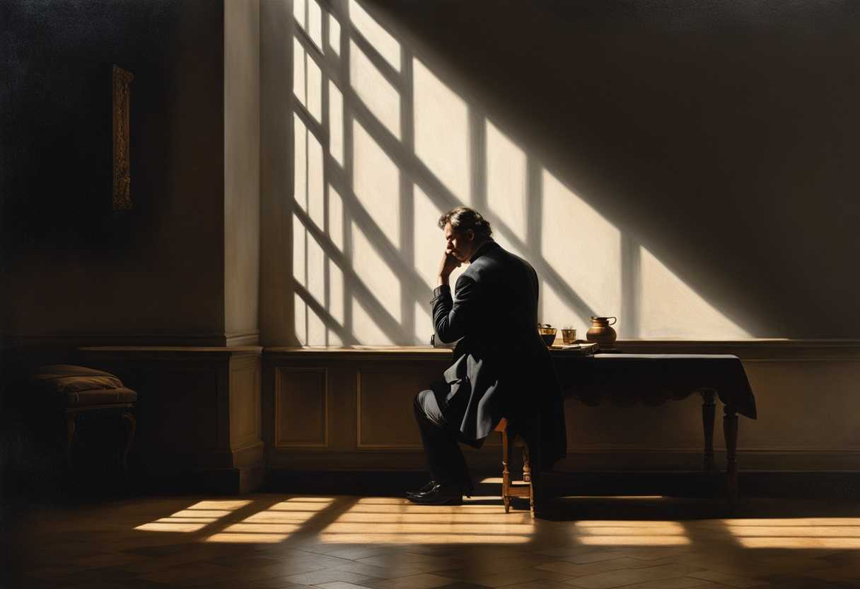Man-in-dimly-lit-room-deep-in-thought-casting-long-shadows-lost-in-contemplation_babp