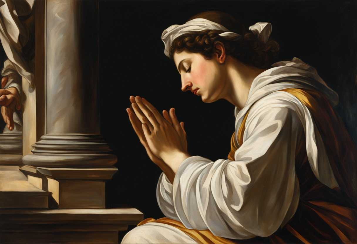 A-servant-prays-with-closed-eyes-as-their-Lord-radiates-compassion-and-mercy_xpwc