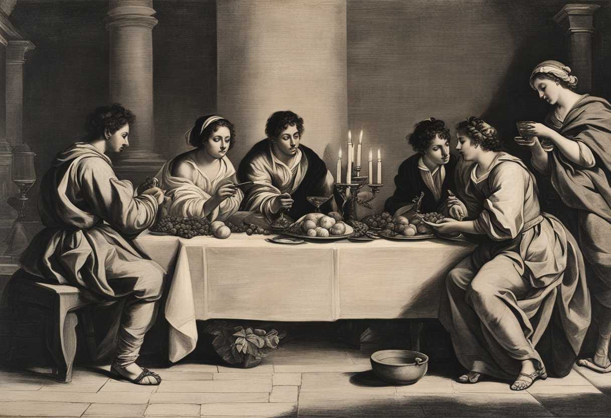 A-group-of-friends-sharing-a-feast-by-candlelight-savoring-food-and-conversation-with-reverence_twjf