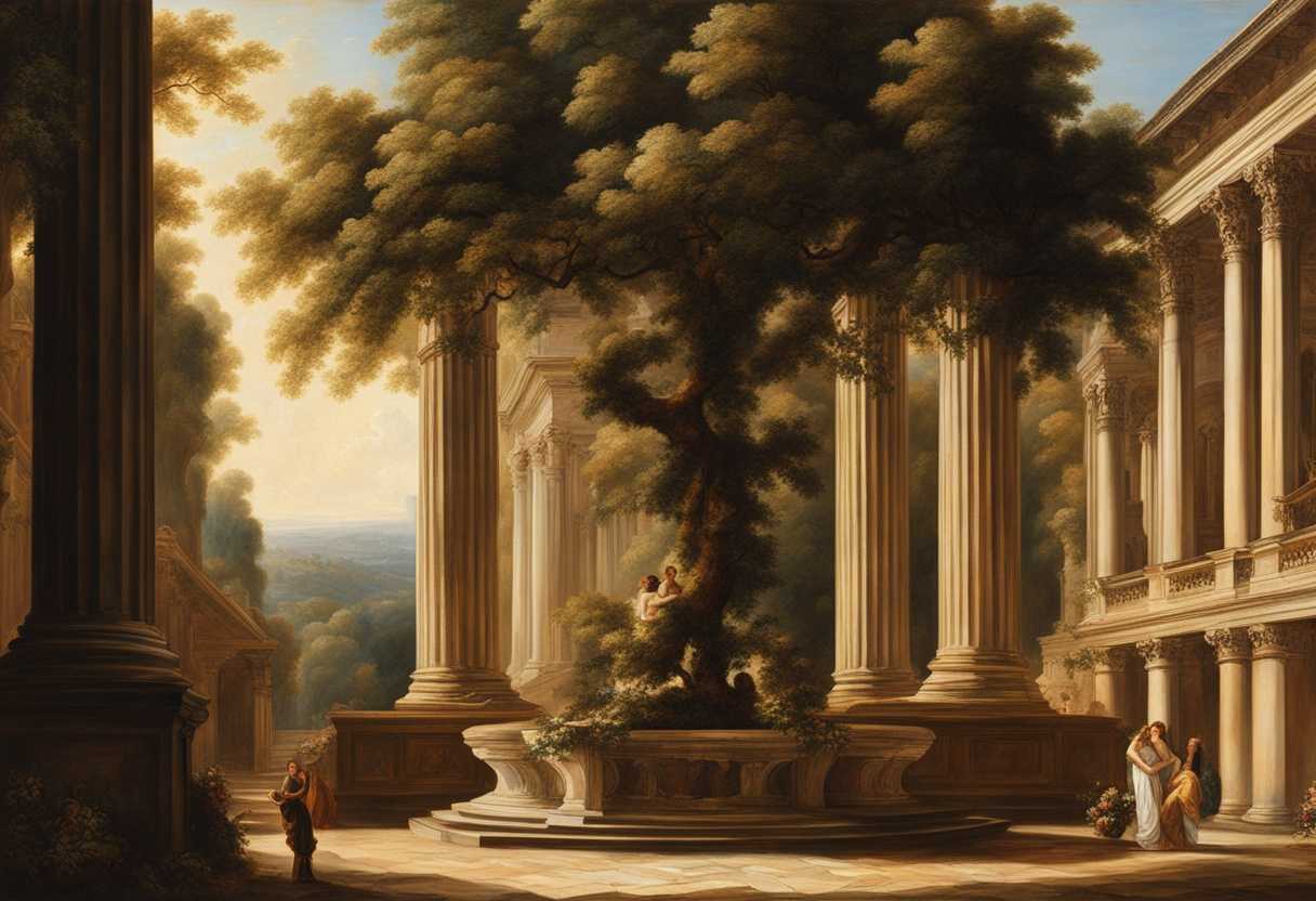 A-towering-tree-stands-beside-a-sturdy-pillar-bathed-in-dappled-light-symbolizing-harmony_hzvx