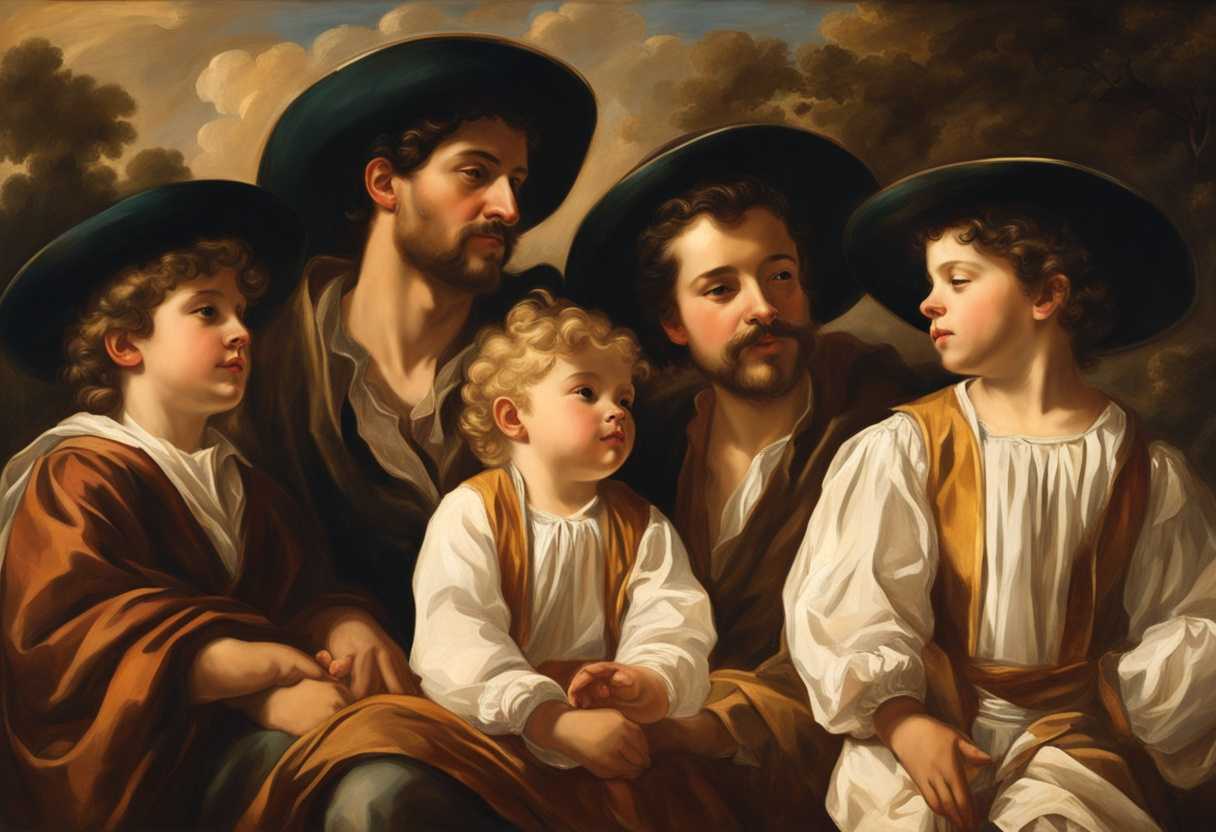 Father-and-sons-in-traditional-attire-basking-in-warm-sunlight-showcasing-pride-and-cultural-bond_sjht