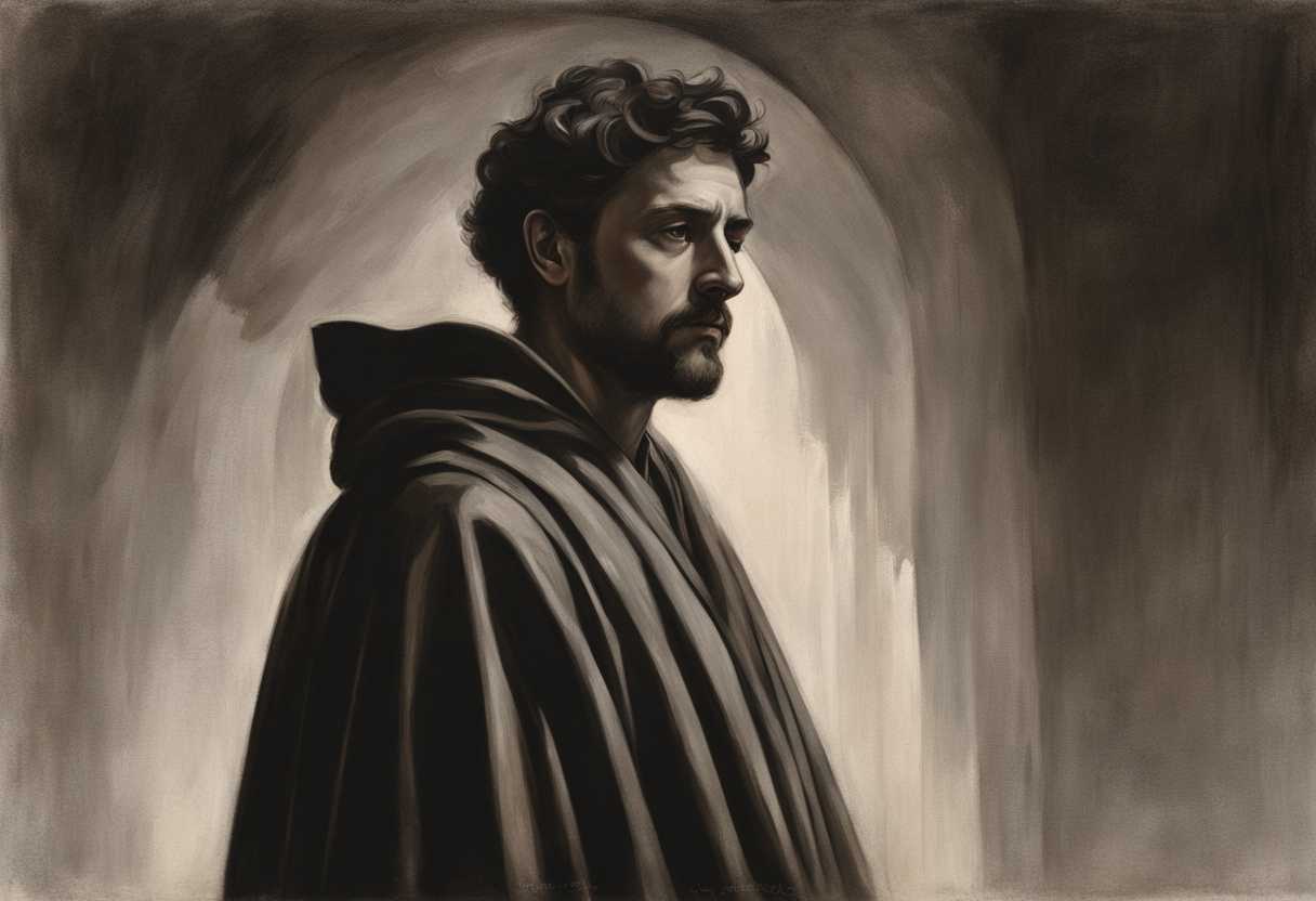 A-weary-man-in-a-cloak-stands-in-fading-light-exuding-humility-and-gratitude_ldxm