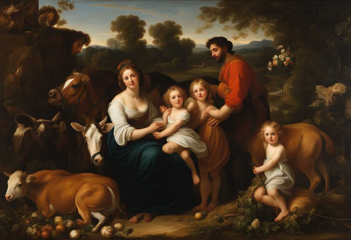 A-family-embraces-in-a-lush-farm-surrounded-by-livestock-embodying-gratitude-and-prosperity_upuu