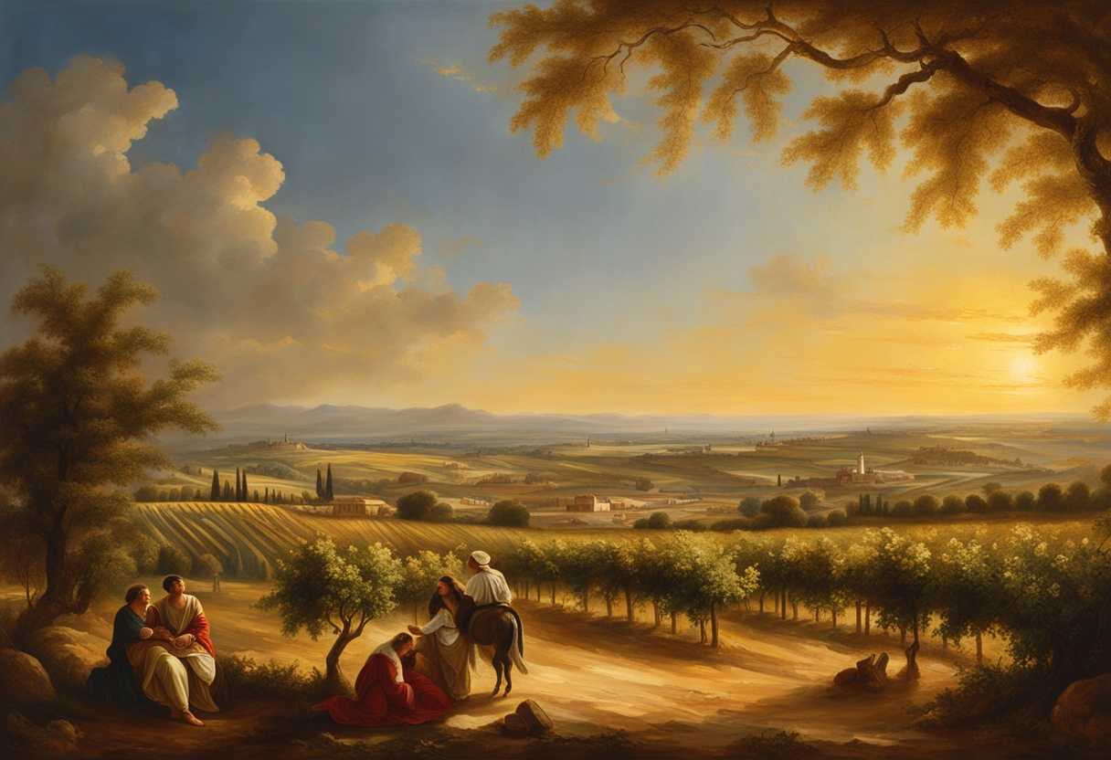 Israel-and-Jacob-bask-in-the-golden-sunset-surrounded-by-bountiful-fields-and-vineyards_xxkd