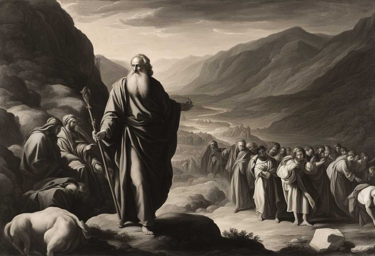 Moses-stands-in-the-valley-of-Moab-surrounded-by-grieving-Israelites-in-a-timeless-emotional-scene_nmvo