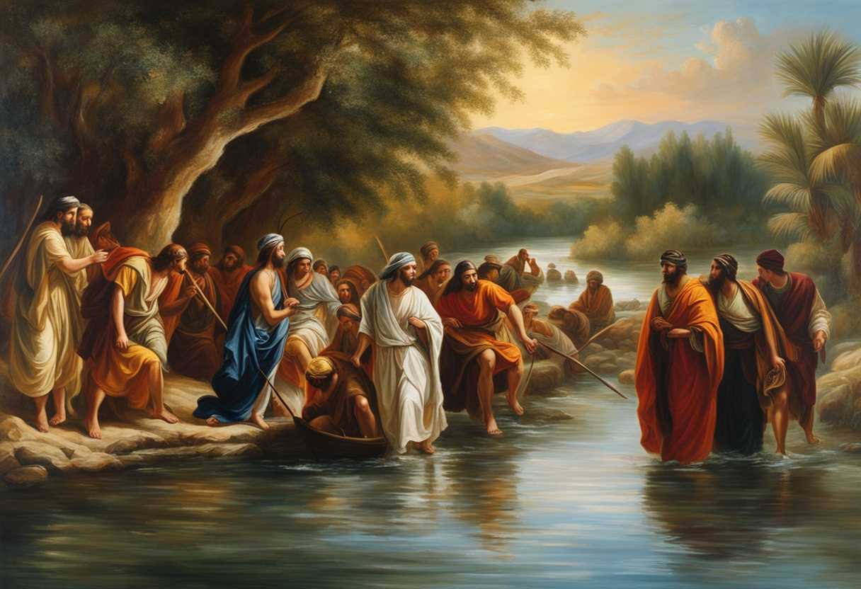 Israelites-at-the-Jordan-River-tribes-united-vibrant-landscape-anticipation-of-divine-promise_ifnb