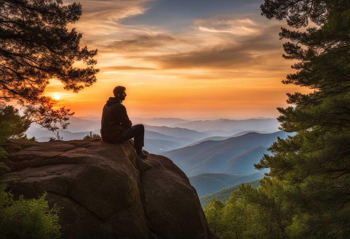 Contemplative-figure-on-Pisgah-peak-at-sunset-surrounded-by-majestic-serene-nature_bfvp