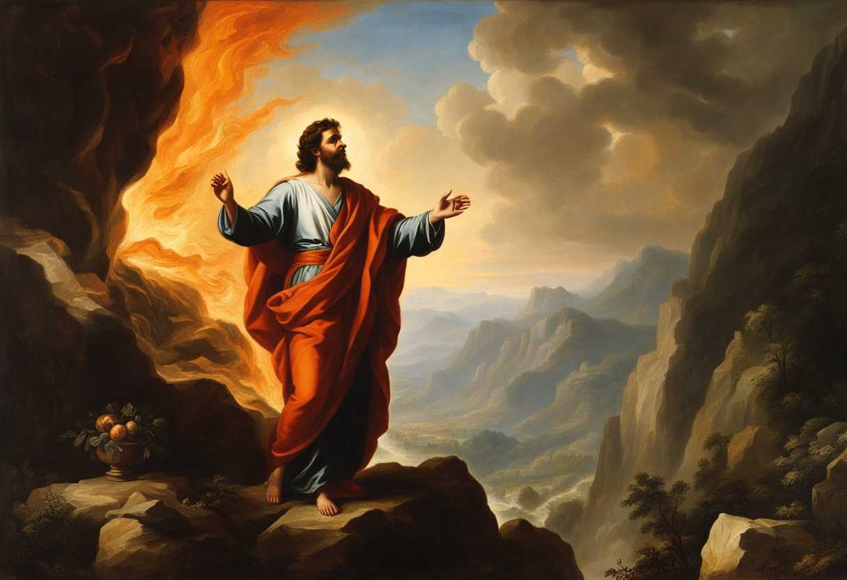Lord-stands-in-awe-at-the-foot-of-a-fiery-mountain-divine-voice-echoes-powerful-scene_vwoz