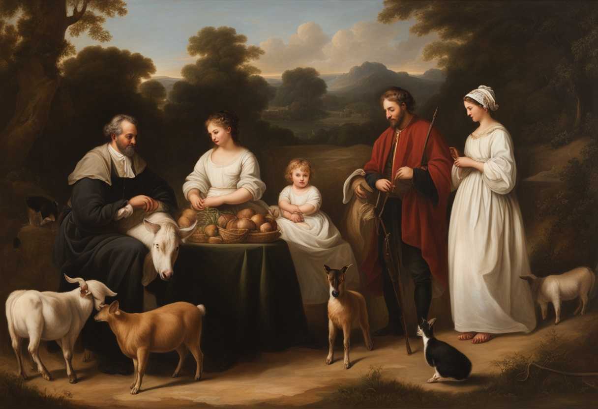 Multigenerational-family-gathers-with-livestock-in-tranquil-Sabbath-scene-reflecting-on-faith-and-h_ecdo