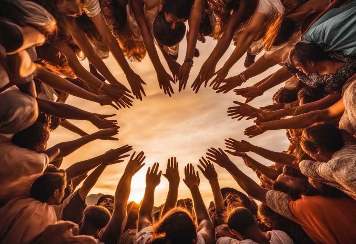 People-in-a-circle-at-sunset-eyes-closed-hands-clasped-feeling-spiritual-unity-and-peace_votg